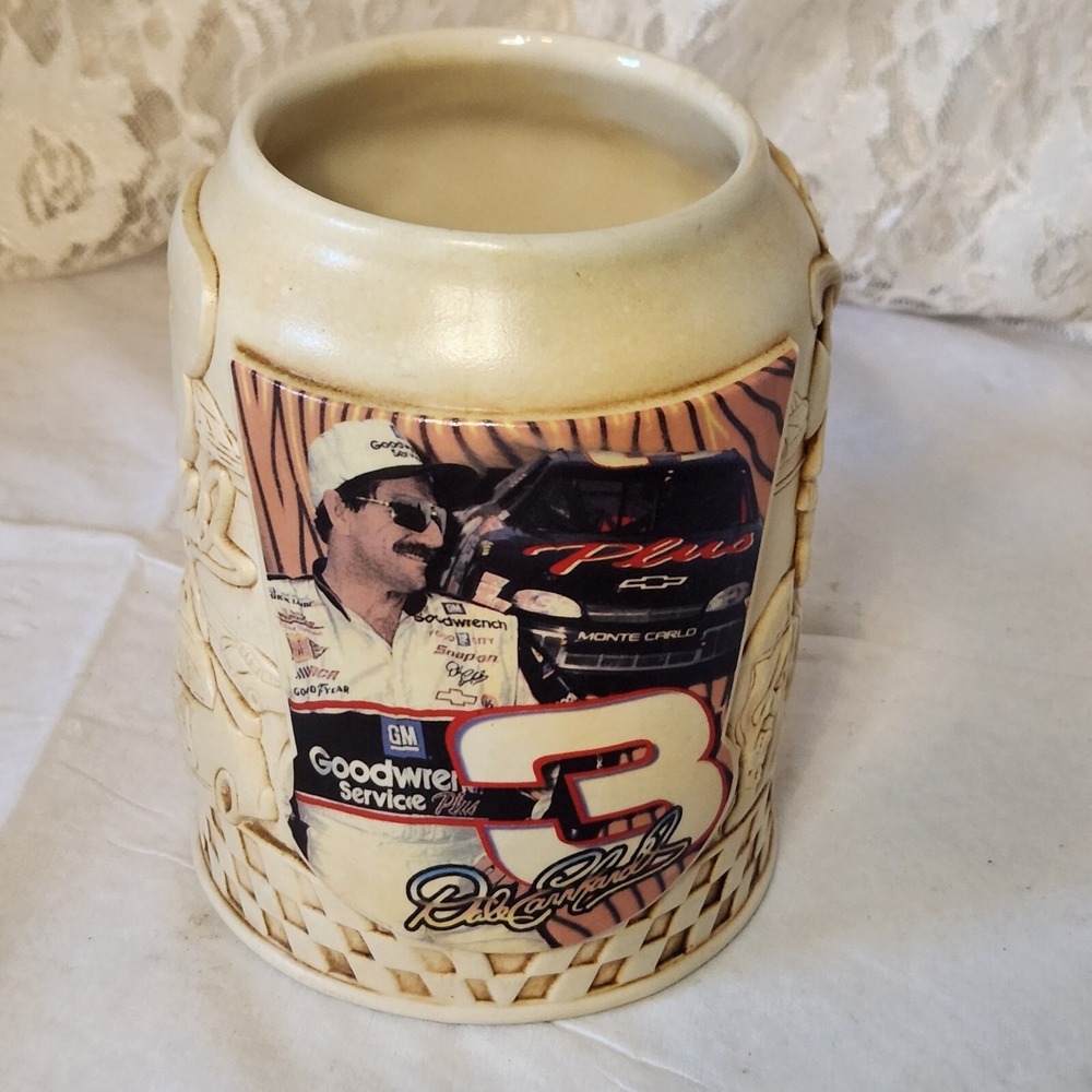 Dale Earnhardt Commemorative Stein Raised Images Mug Goblet NASCAR Intimidator 3